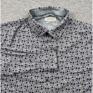 Bugatchi Shirt Mens XXL Geometric 8-Way Stretch Long Sleeve Button Up City